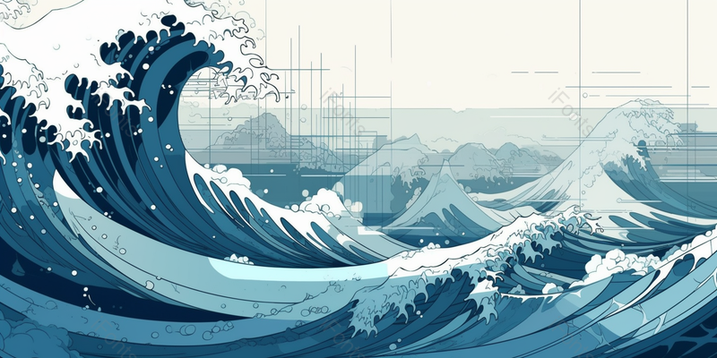 海浪波浪水手绘效果背景图,插画/手绘图,插画/手绘图库,插画/手绘图下载,插画/手绘